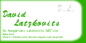 david latzkovits business card